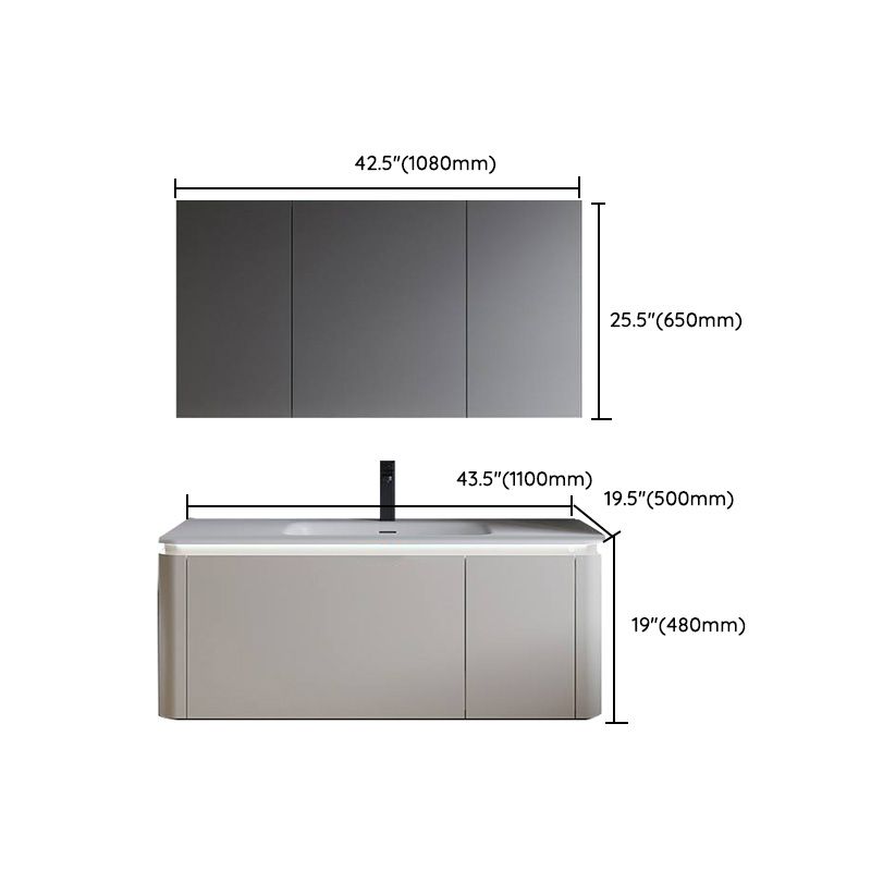 Modern Bathroom Vanity Wall Mount Rectangle Sink with Soft Close Door Clearhalo 'Bathroom Remodel & Bathroom Fixtures' 'Bathroom Vanities' 'bathroom_vanities' 'Home Improvement' 'home_improvement' 'home_improvement_bathroom_vanities' 1200x1200_1ac626b1-3421-4a01-8d19-5a1dc9298e96