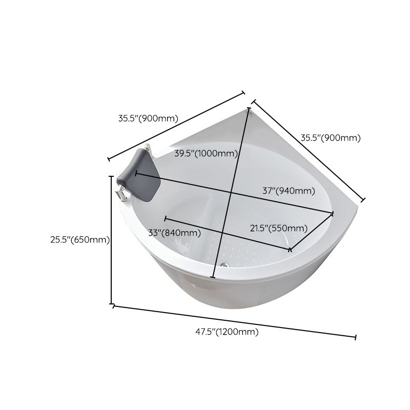 Freestanding Soaking Corner Bathtub Contemporary Acrylic-Fiberglass Bathtub with Seat Clearhalo 'Bathroom Remodel & Bathroom Fixtures' 'Bathtubs' 'Home Improvement' 'home_improvement' 'home_improvement_bathtubs' 'Showers & Bathtubs' 1200x1200_1ad746d9-bbe1-439e-8016-ab286f4f0660