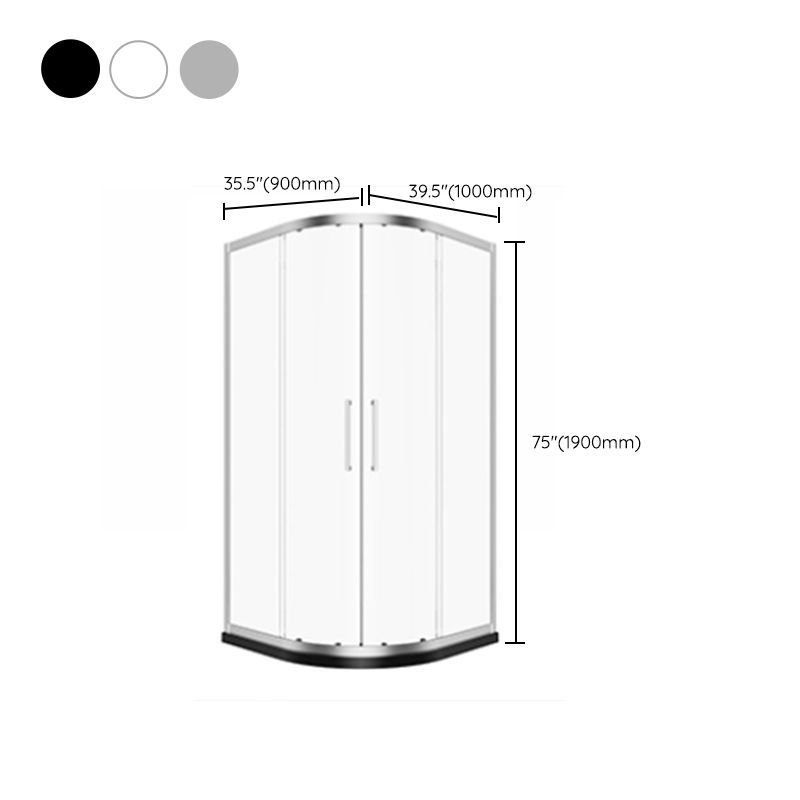 Full Frame Tempered Glass Shower Door Double Sliding Shower Door Clearhalo 'Bathroom Remodel & Bathroom Fixtures' 'Home Improvement' 'home_improvement' 'home_improvement_shower_tub_doors' 'Shower and Tub Doors' 'shower_tub_doors' 'Showers & Bathtubs' 1200x1200_1adec019-3c5b-4597-b29a-eb2a4f1501d4