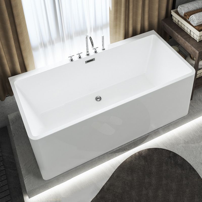 Rectangular Freestanding Back to Wall Bathtub Modern Acrylic-Fiberglass Bath Tub Clearhalo 'Bathroom Remodel & Bathroom Fixtures' 'Bathtubs' 'Home Improvement' 'home_improvement' 'home_improvement_bathtubs' 'Showers & Bathtubs' 1200x1200_1aebdac1-026f-4cbc-b8ec-184272b34633