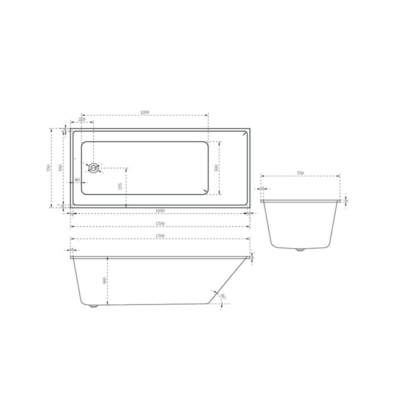 Contemporary Drop-in Soaking Bathtub Rectangle Acrylic Bathtub in White Clearhalo 'Bathroom Remodel & Bathroom Fixtures' 'Bathtubs' 'Home Improvement' 'home_improvement' 'home_improvement_bathtubs' 'Showers & Bathtubs' 1200x1200_1aeeab24-f552-44f1-b1fa-f9bcb0b065f8