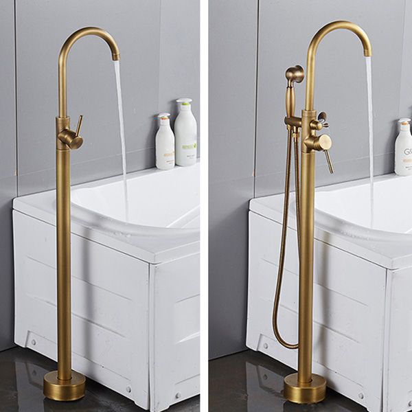 Floor Mount Tub Faucet Single Handle Metal Freestanding Faucet - 46.5" H Clearhalo 'Bathroom Remodel & Bathroom Fixtures' 'Bathtub Faucets' 'bathtub_faucets' 'Home Improvement' 'home_improvement' 'home_improvement_bathtub_faucets' 1200x1200_1af1d9db-00b5-49b7-bc4e-507cabec42f4