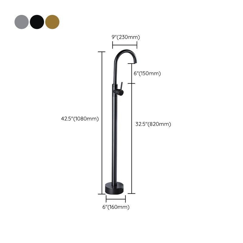 Modern Freestanding Bathtub Faucet Brass One Handle Freestanding Bathtub Faucet Clearhalo 'Bathroom Remodel & Bathroom Fixtures' 'Bathtub Faucets' 'bathtub_faucets' 'Home Improvement' 'home_improvement' 'home_improvement_bathtub_faucets' 1200x1200_1af751cb-ac70-48c1-8036-1bc0f3a84c10