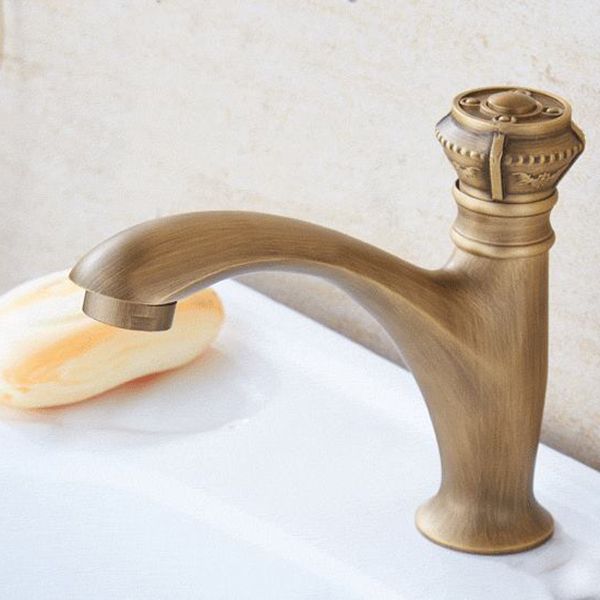 Brass Farmhouse Basin Lavatory Faucet Single Hole Faucet Knob Handle Bathroom Faucet Clearhalo 'Bathroom Remodel & Bathroom Fixtures' 'Bathroom Sink Faucets' 'Bathroom Sinks & Faucet Components' 'bathroom_sink_faucets' 'Home Improvement' 'home_improvement' 'home_improvement_bathroom_sink_faucets' 1200x1200_1af9010f-64f9-4913-aab6-da9eb1a6b1ad