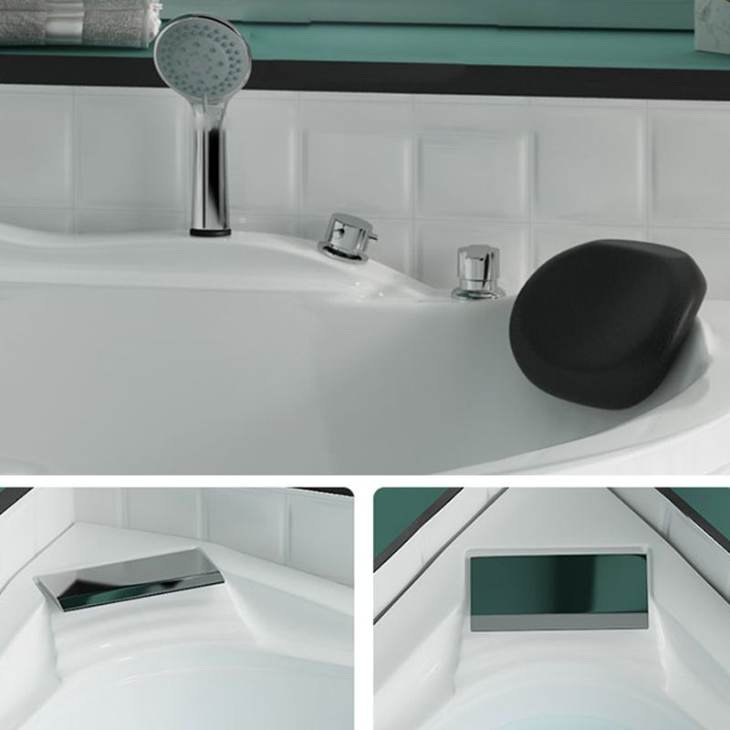 Bathroom Corner Bath Tub Acrylic Modern Bathtub with Drain and Overflow Trim Clearhalo 'Bathroom Remodel & Bathroom Fixtures' 'Bathtubs' 'Home Improvement' 'home_improvement' 'home_improvement_bathtubs' 'Showers & Bathtubs' 1200x1200_1afaf1fa-622f-4c0a-8e85-04e8346c86f7