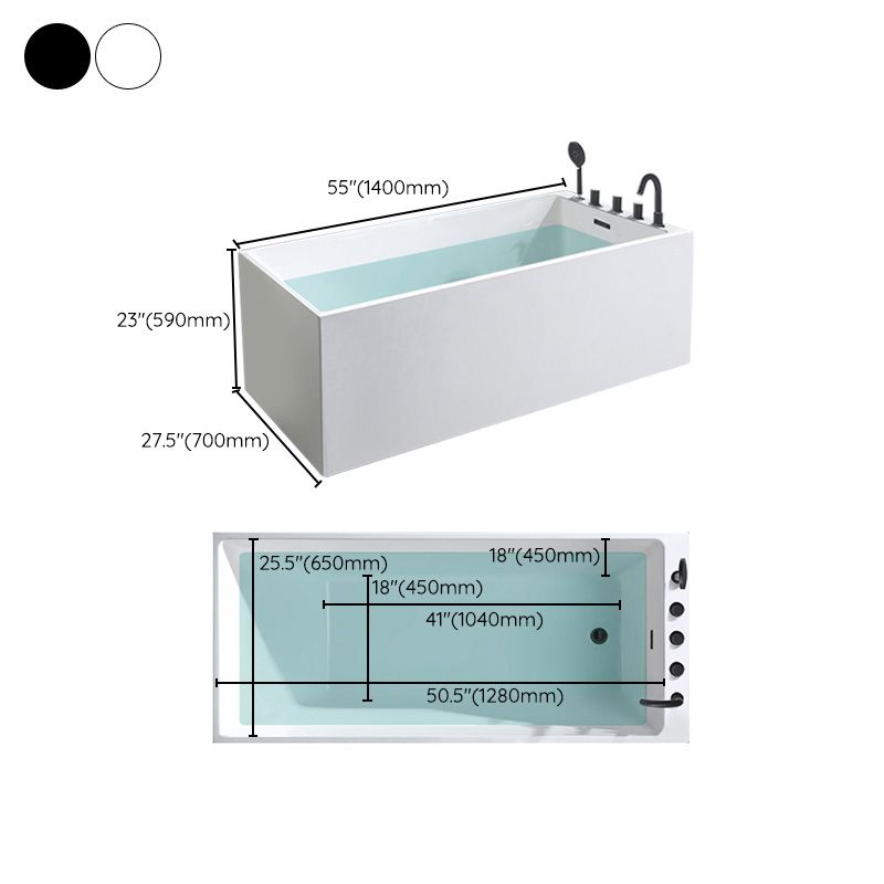 Back to Wall Antique Finish Bath Soaking Rectangular Modern Bath Tub Clearhalo 'Bathroom Remodel & Bathroom Fixtures' 'Bathtubs' 'Home Improvement' 'home_improvement' 'home_improvement_bathtubs' 'Showers & Bathtubs' 1200x1200_1b041528-18c4-40a1-ab95-b79453c96b0a