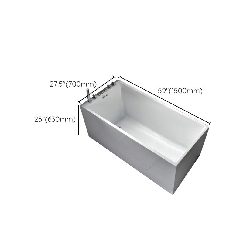 Back to Wall Acrylic Bathtub Stand Alone White Rectangular Bath Clearhalo 'Bathroom Remodel & Bathroom Fixtures' 'Bathtubs' 'Home Improvement' 'home_improvement' 'home_improvement_bathtubs' 'Showers & Bathtubs' 1200x1200_1b0a896d-12d9-4177-a3c0-9eab3fdb7108