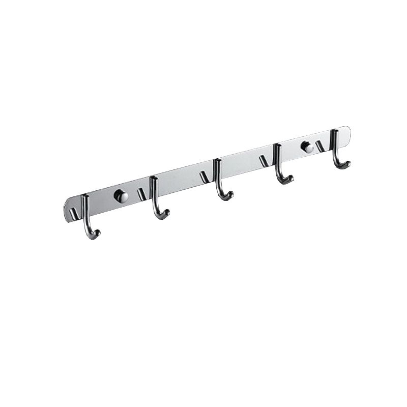 Chrome Modern Bathroom Hardware Set Stainless Steel Robe Hooks/Towel Bar & Bath Shelf Clearhalo 'Bathroom Hardware Sets' 'Bathroom Hardware' 'Bathroom Remodel & Bathroom Fixtures' 'bathroom_hardware_sets' 'Home Improvement' 'home_improvement' 'home_improvement_bathroom_hardware_sets' 1200x1200_1b1985d0-5794-4b70-875a-60f24ce20ed4