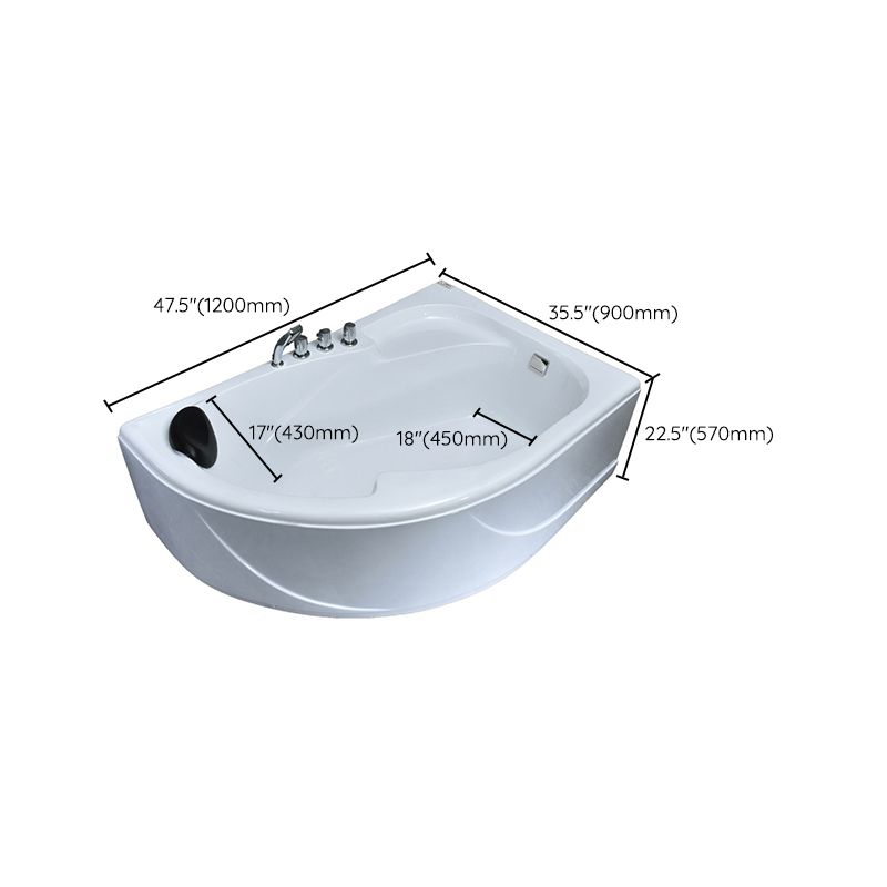 Corner Soaking Acrylic Bathtub Antique Finish Back to Wall Bath Tub Clearhalo 'Bathroom Remodel & Bathroom Fixtures' 'Bathtubs' 'Home Improvement' 'home_improvement' 'home_improvement_bathtubs' 'Showers & Bathtubs' 1200x1200_1b19db21-42f1-443a-8a2d-3ebbb3d25c8f