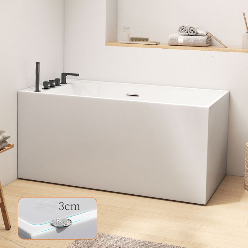 Rectangle Soaking Bathtub Freestanding Acrylic Bathtub with Faucet Clearhalo 'Bathroom Remodel & Bathroom Fixtures' 'Bathtubs' 'Home Improvement' 'home_improvement' 'home_improvement_bathtubs' 'Showers & Bathtubs' 1200x1200_1b224069-166b-4f3f-9f45-27247adab313