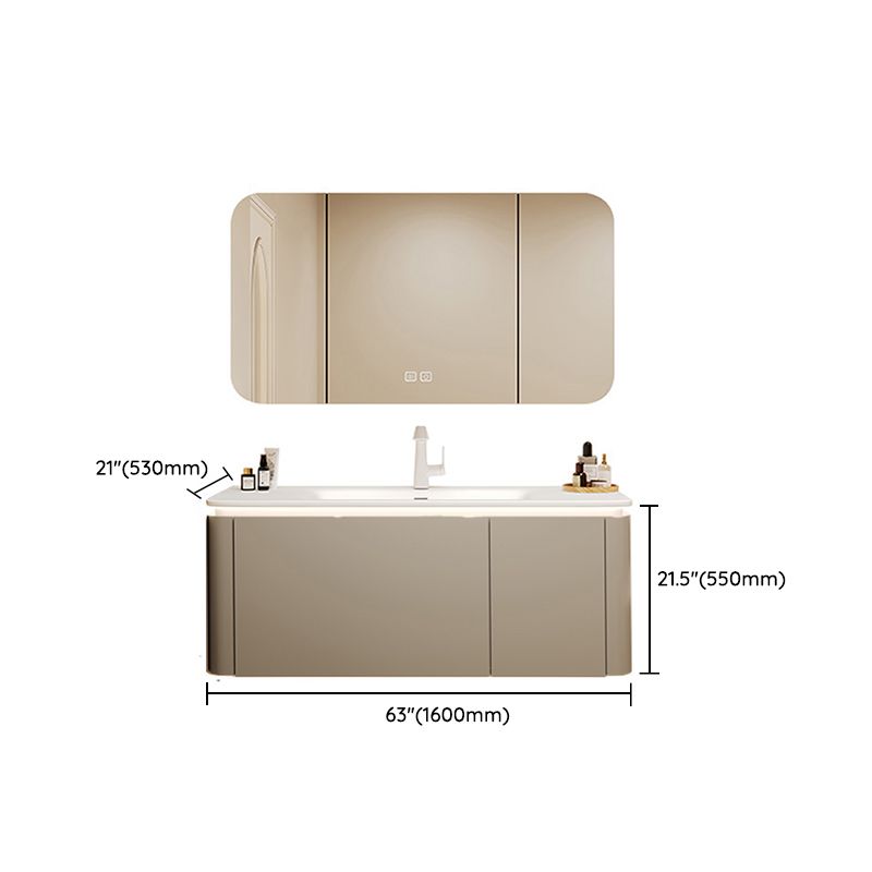 Wall Mount Sink Included Sink Vanity with Faucet Mirror for Bathroom Clearhalo 'Bathroom Remodel & Bathroom Fixtures' 'Bathroom Vanities' 'bathroom_vanities' 'Home Improvement' 'home_improvement' 'home_improvement_bathroom_vanities' 1200x1200_1b30198e-5465-48a4-a28e-b0df8434eb80