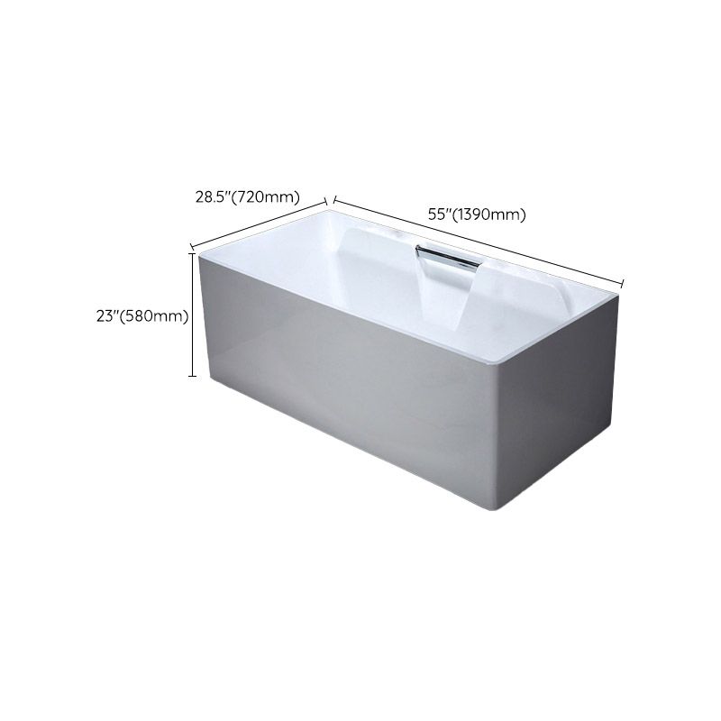 Modern Rectangular Bath Tub Bathroom Soaking with Center Drain Tub Clearhalo 'Bathroom Remodel & Bathroom Fixtures' 'Bathtubs' 'Home Improvement' 'home_improvement' 'home_improvement_bathtubs' 'Showers & Bathtubs' 1200x1200_1b45034e-24c4-4443-b5af-a9abc35b7353