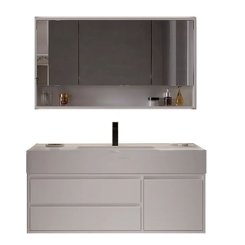 White Modern Rectangular Wall Mounted Standard Bathroom Vanity Set Clearhalo 'Bathroom Remodel & Bathroom Fixtures' 'Bathroom Vanities' 'bathroom_vanities' 'Home Improvement' 'home_improvement' 'home_improvement_bathroom_vanities' 1200x1200_1b45e372-ba78-4157-937f-97046aadeb45