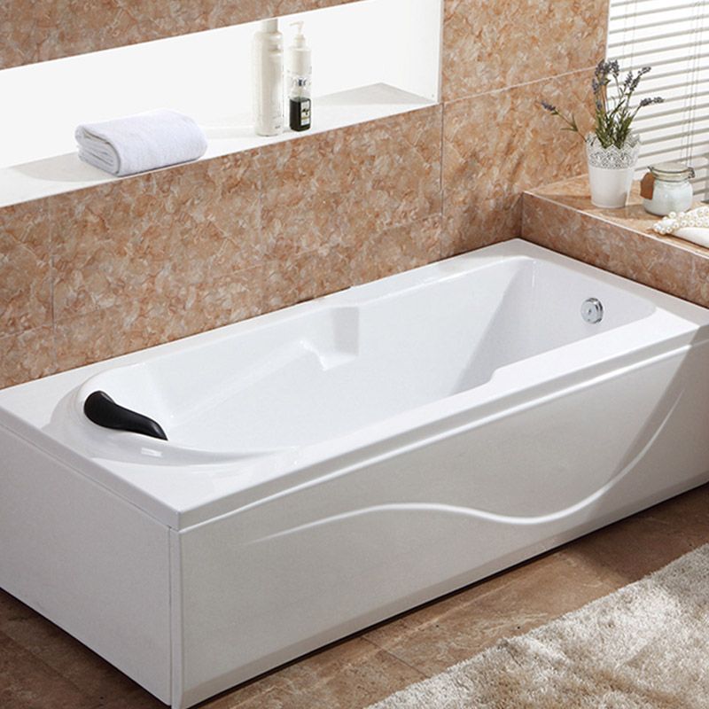 Modern White Acrylic Bathtub Rectangle Freestand Soaking Bathtub with Drain Bath Tub Clearhalo 'Bathroom Remodel & Bathroom Fixtures' 'Bathtubs' 'Home Improvement' 'home_improvement' 'home_improvement_bathtubs' 'Showers & Bathtubs' 1200x1200_1b858de4-caac-4a0b-b165-189b212a4c1c