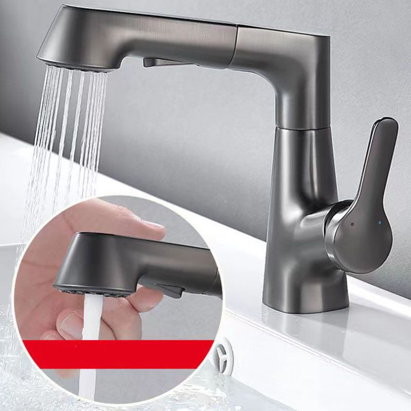 Modern Vessel Sink Faucet Lever Handle Copper Low Arc Retractable Vessel Faucet Clearhalo 'Bathroom Remodel & Bathroom Fixtures' 'Bathroom Sink Faucets' 'Bathroom Sinks & Faucet Components' 'bathroom_sink_faucets' 'Home Improvement' 'home_improvement' 'home_improvement_bathroom_sink_faucets' 1200x1200_1b8a6506-0232-4700-b3a1-e89a6b262137