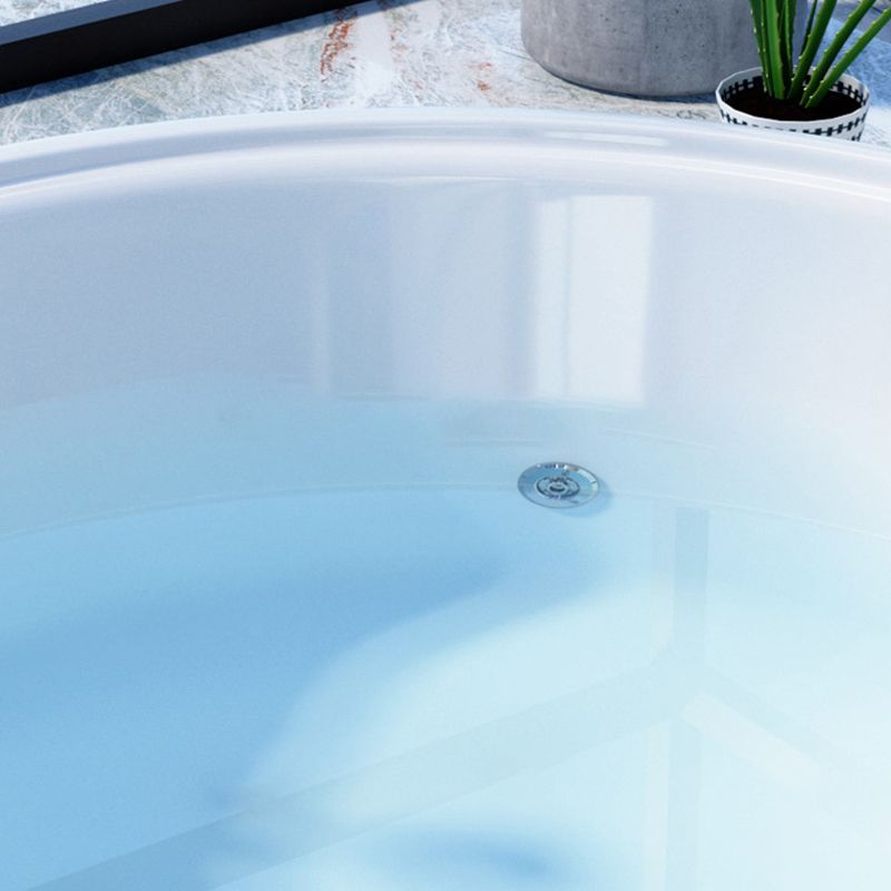 Round Freestanding Soaking Bathtub Modern Acrylic-Fiberglass White Bathtub Clearhalo 'Bathroom Remodel & Bathroom Fixtures' 'Bathtubs' 'Home Improvement' 'home_improvement' 'home_improvement_bathtubs' 'Showers & Bathtubs' 1200x1200_1b8be404-d6c9-442b-b459-5d8c9b62da03