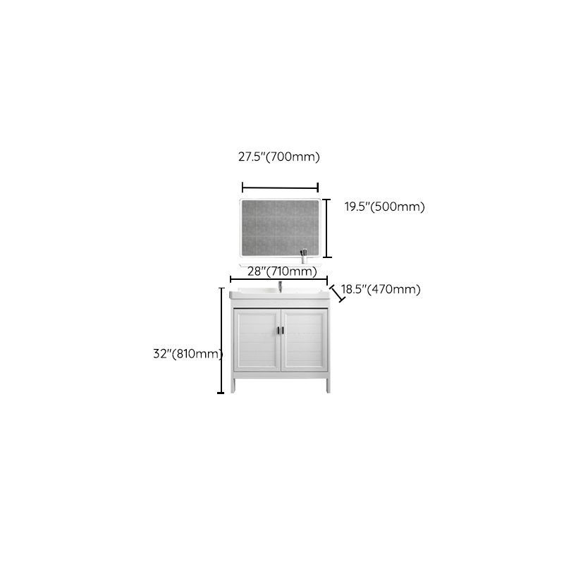 Freestanding Modern Vanity White Metal Frame Rectangular Sink Vanity Clearhalo 'Bathroom Remodel & Bathroom Fixtures' 'Bathroom Vanities' 'bathroom_vanities' 'Home Improvement' 'home_improvement' 'home_improvement_bathroom_vanities' 1200x1200_1b99449e-0724-4ab6-be38-64984e84343d