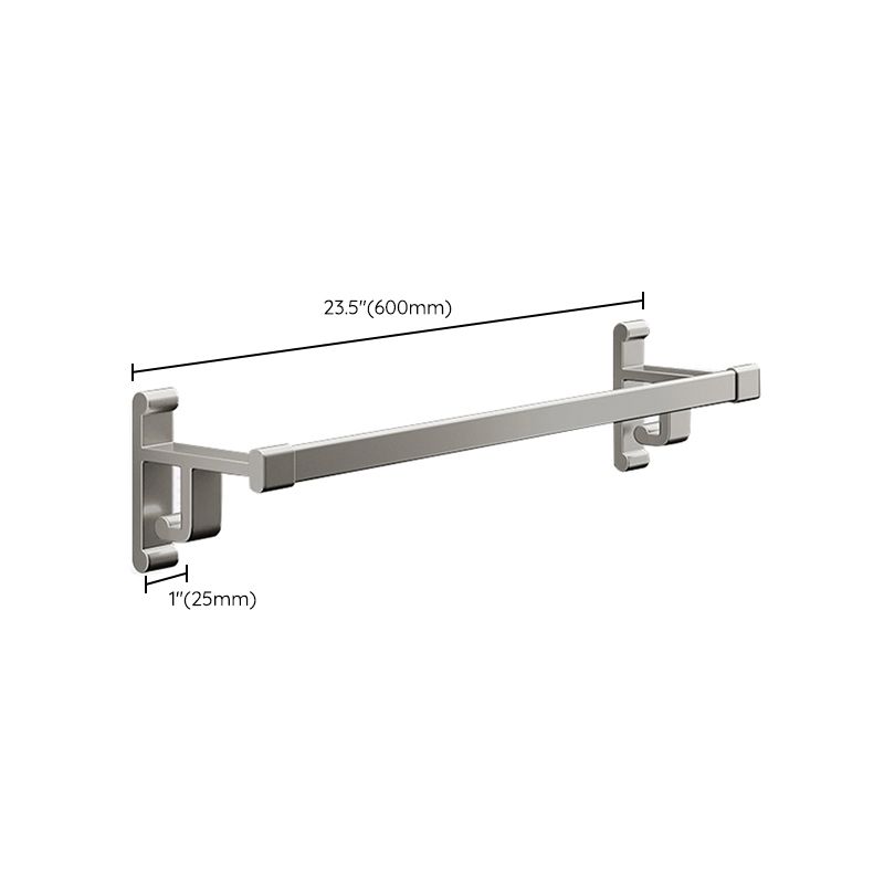 Gray Bathroom Accessory Set Contemporary Style Aluminum Towel Bar Clearhalo 'Bathroom Hardware Sets' 'Bathroom Hardware' 'Bathroom Remodel & Bathroom Fixtures' 'bathroom_hardware_sets' 'Home Improvement' 'home_improvement' 'home_improvement_bathroom_hardware_sets' 1200x1200_1b9af578-f7a8-4fe7-9f17-a14c398ee874