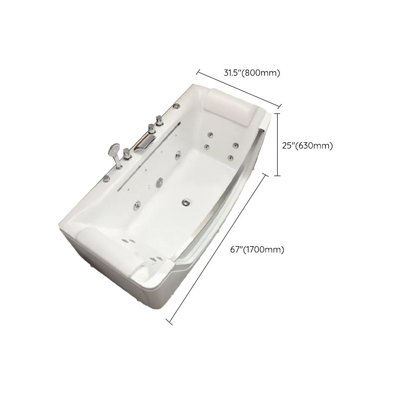 Modern Rectangle Acrylic Bathtub Back to Wall with Massage Device Clearhalo 'Bathroom Remodel & Bathroom Fixtures' 'Bathtubs' 'Home Improvement' 'home_improvement' 'home_improvement_bathtubs' 'Showers & Bathtubs' 1200x1200_1ba150ac-4f9f-4aa7-bbf5-ae00de3aeeef