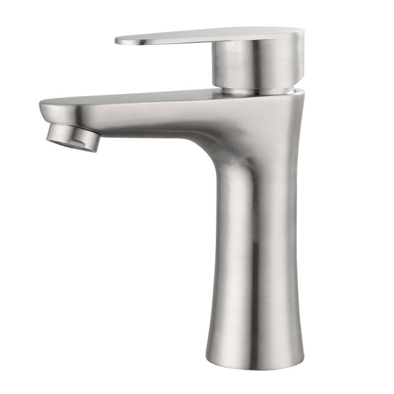 Modern Vessel Faucet Stainless Steel Lever Handles Bathroom Sink Faucet Clearhalo 'bathroom_sink_faucets' 'Conjuntos de Torneiras de Lavatório e Banheiro' 'home_improvement' 'home_improvement_bathroom_sink_faucets' 'Mobiliário Doméstico' 'Página inicial' 'Renovação e equipamento de casa de banho' 'Torneira para lavatório de banheiro' 1200x1200_1ba650a5-9ea1-4fc0-8c79-7a819c7fc545