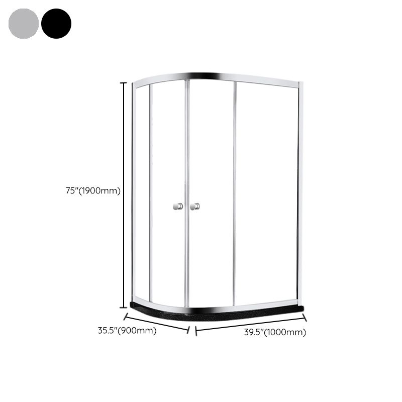 Home Double Sliding Shower Enclosure Corner Round Shower Enclosure Clearhalo 'Bathroom Remodel & Bathroom Fixtures' 'Home Improvement' 'home_improvement' 'home_improvement_shower_stalls_enclosures' 'Shower Stalls & Enclosures' 'shower_stalls_enclosures' 'Showers & Bathtubs' 1200x1200_1ba74e60-3c1f-4d64-8344-c398762fed10