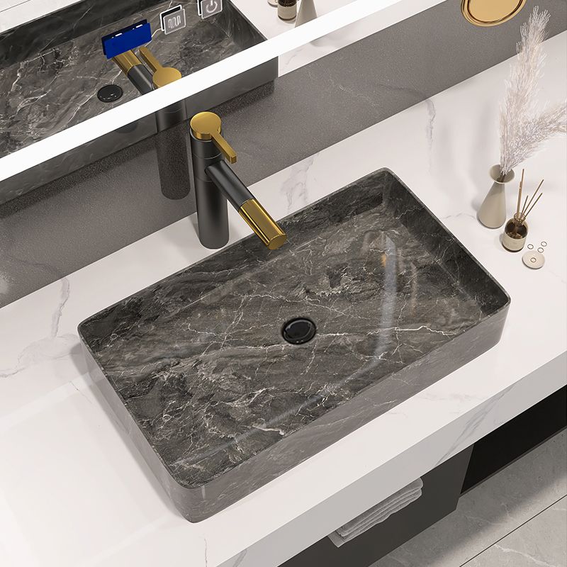 Modern Bathroom Sink Porcelain Rectangular Vessel Sink with Pop-Up Drain Clearhalo 'Bathroom Remodel & Bathroom Fixtures' 'Bathroom Sinks & Faucet Components' 'Bathroom Sinks' 'bathroom_sink' 'Home Improvement' 'home_improvement' 'home_improvement_bathroom_sink' 1200x1200_1c057e3b-16eb-41d3-aee0-19bd617c6e18