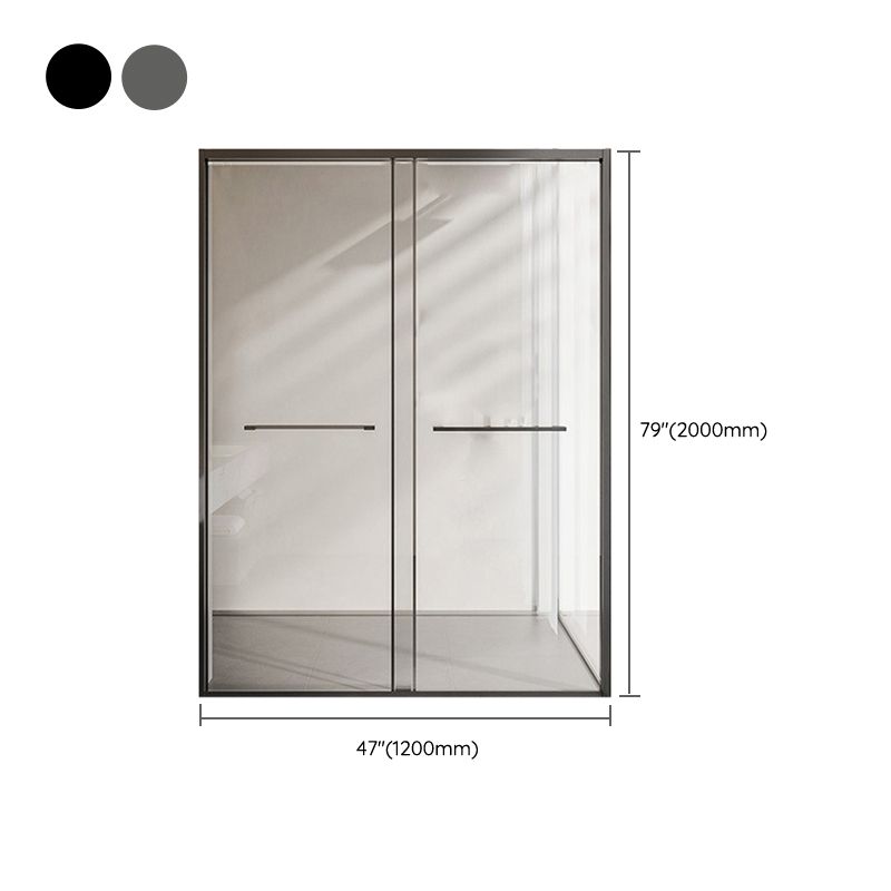 Frame Metal Double Sliding Shower Bath Door 78.7 High Clear Shower Door Clearhalo 'Bathroom Remodel & Bathroom Fixtures' 'Home Improvement' 'home_improvement' 'home_improvement_shower_tub_doors' 'Shower and Tub Doors' 'shower_tub_doors' 'Showers & Bathtubs' 1200x1200_1c07ab89-1968-416b-9071-bf8363827753