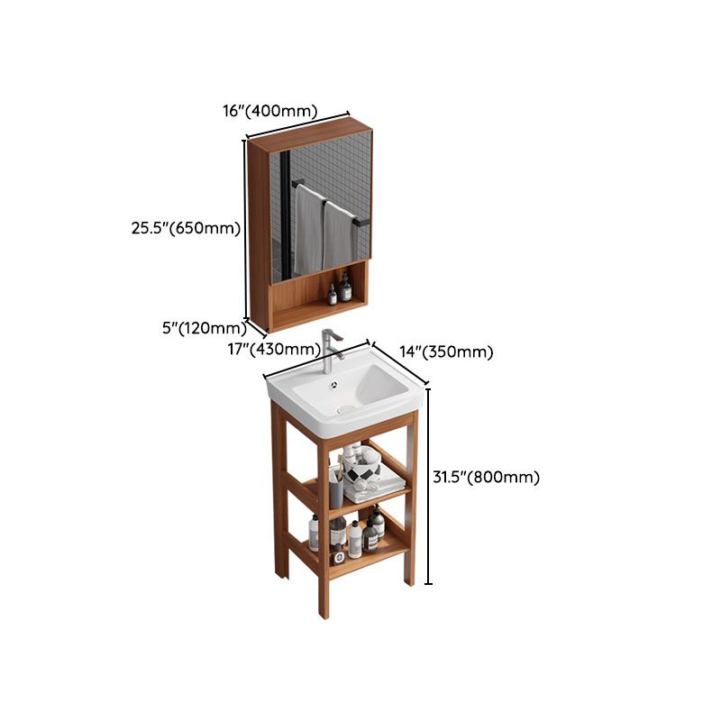 Rectangle Vanity Set Metal Frame Mirror Freestanding 2 Doors Single Sink Bath Vanity Clearhalo 'Bathroom Remodel & Bathroom Fixtures' 'Bathroom Vanities' 'bathroom_vanities' 'Home Improvement' 'home_improvement' 'home_improvement_bathroom_vanities' 1200x1200_1c08f423-59fa-4a77-913e-99512d430d31