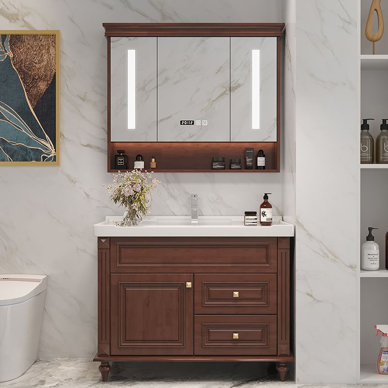Single Sink Modern Freestanding Bathroom Sink Vanity with Mirror Clearhalo 'Bathroom Remodel & Bathroom Fixtures' 'Bathroom Vanities' 'bathroom_vanities' 'Home Improvement' 'home_improvement' 'home_improvement_bathroom_vanities' 1200x1200_1c1b13d4-2834-4f3b-b881-85b5a4881ddf