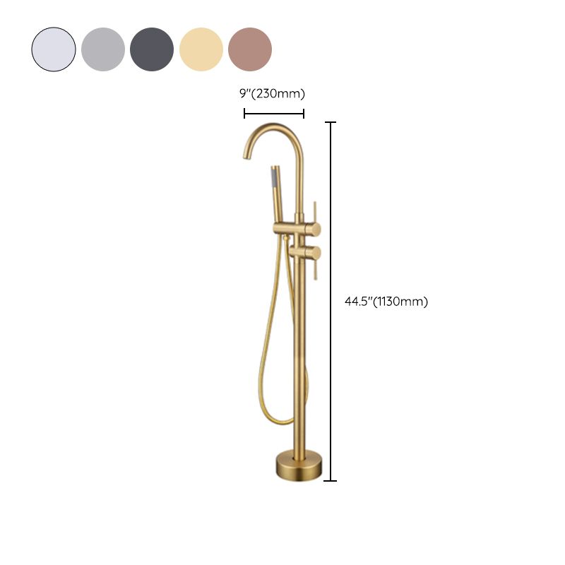 Floor Mounted Copper Freestanding Tub Filler Freestanding High Arc Tub Filler Trim Clearhalo 'Bathroom Remodel & Bathroom Fixtures' 'Bathtub Faucets' 'bathtub_faucets' 'Home Improvement' 'home_improvement' 'home_improvement_bathtub_faucets' 1200x1200_1c342f54-b91a-4d97-b8ec-901ba5d81982