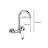 Contemporary Metal Kitchen Faucet Wall-mounted 2 Holds Bar Faucet Clearhalo 'Home Improvement' 'home_improvement' 'home_improvement_kitchen_faucets' 'Kitchen Faucets' 'Kitchen Remodel & Kitchen Fixtures' 'Kitchen Sinks & Faucet Components' 'kitchen_faucets' 1200x1200_1c3aea02-6aa7-4272-9189-60685a912736