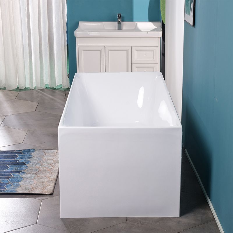 Acrylic Soaking Bathtub White Rectangular Back to Wall Bath Tub Clearhalo 'Bathroom Remodel & Bathroom Fixtures' 'Bathtubs' 'Home Improvement' 'home_improvement' 'home_improvement_bathtubs' 'Showers & Bathtubs' 1200x1200_1c4176e4-803f-4d87-a2ab-86afccc909b9