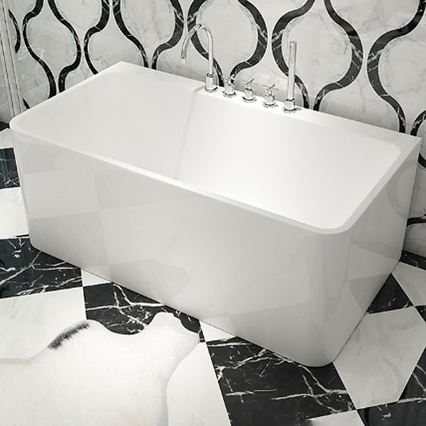 Modern Soaking Bathtub Acrylic Rectangular White Bathtub , 23.62-inch Tall Clearhalo 'Bathroom Remodel & Bathroom Fixtures' 'Bathtubs' 'Home Improvement' 'home_improvement' 'home_improvement_bathtubs' 'Showers & Bathtubs' 1200x1200_1c48fc9c-3f35-4e3d-9f93-c541d4a0f1a2