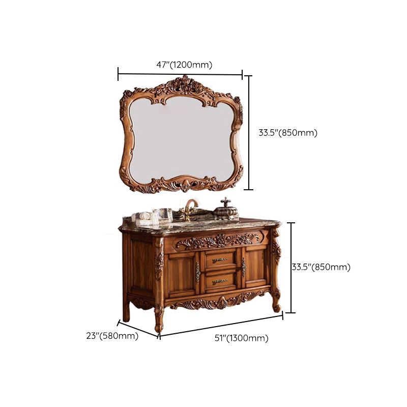 Freestanding Bathroom Vanity Set 2 Doors Single Sink Glam Drawers Vanity with Mirror Clearhalo 'Bathroom Remodel & Bathroom Fixtures' 'Bathroom Vanities' 'bathroom_vanities' 'Home Improvement' 'home_improvement' 'home_improvement_bathroom_vanities' 1200x1200_1c497b34-e525-4a93-8b75-7acde25b3c98