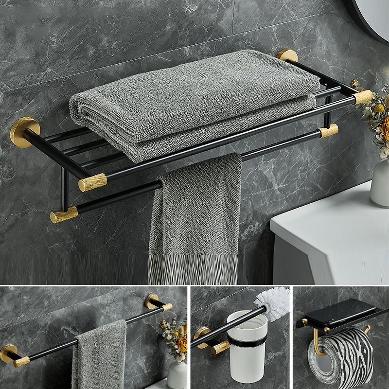 5-Piece Modern Bathroom Accessory Black Brass Bath Hardware Set Clearhalo 'Bathroom Hardware Sets' 'Bathroom Hardware' 'Bathroom Remodel & Bathroom Fixtures' 'bathroom_hardware_sets' 'Home Improvement' 'home_improvement' 'home_improvement_bathroom_hardware_sets' 1200x1200_1c5763c1-df8e-4af6-91a7-b6fe78591887