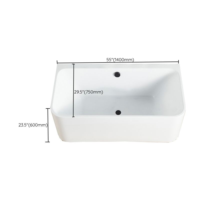 Rectangle Air / Whirlpool Bathtub Modern Back to Wall Acrylic Bathtub Clearhalo 'Bathroom Remodel & Bathroom Fixtures' 'Bathtubs' 'Home Improvement' 'home_improvement' 'home_improvement_bathtubs' 'Showers & Bathtubs' 1200x1200_1c62effb-2481-4a92-b67c-df950e518af6