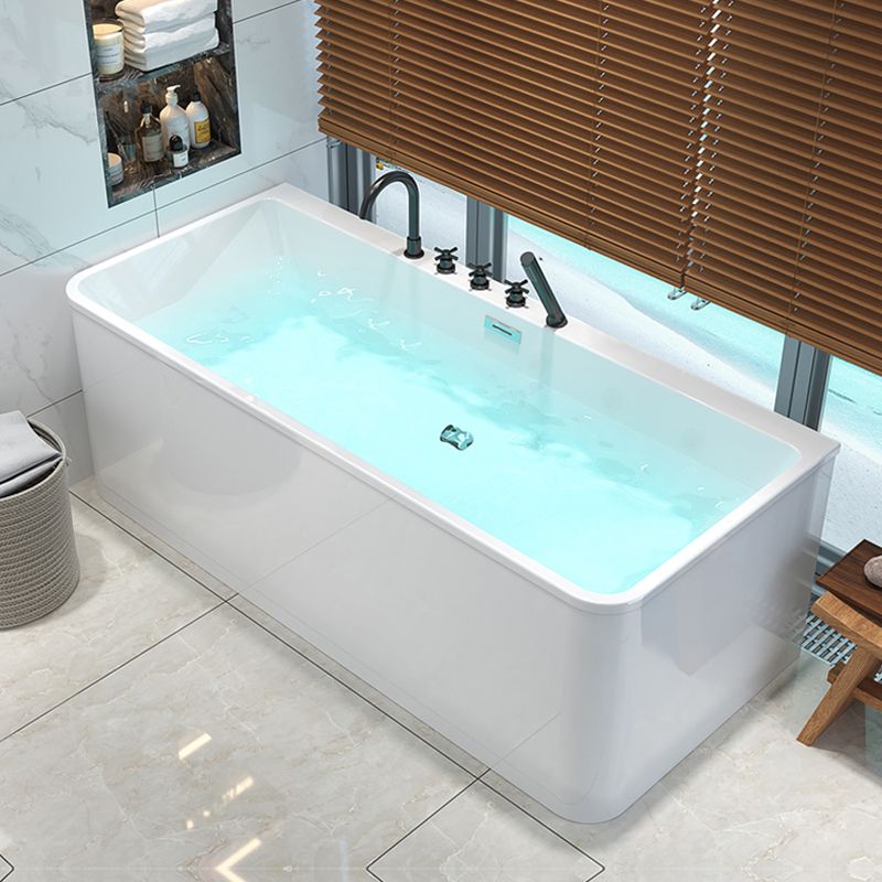 23.62-inch Tall Acrylic Rectangular Bath Soaking White Bathtub Clearhalo 'Bathroom Remodel & Bathroom Fixtures' 'Bathtubs' 'Home Improvement' 'home_improvement' 'home_improvement_bathtubs' 'Showers & Bathtubs' 1200x1200_1c64d8d8-b395-4187-8727-e8fe6aabefc7