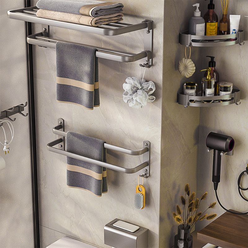 Modern Bath Hardware Set Towel Bar Paper Holder Grey Bathroom Accessory Kit Clearhalo 'Bathroom Hardware Sets' 'Bathroom Hardware' 'Bathroom Remodel & Bathroom Fixtures' 'bathroom_hardware_sets' 'Home Improvement' 'home_improvement' 'home_improvement_bathroom_hardware_sets' 1200x1200_1c6fd00f-21eb-46c4-87b1-e405e148be00