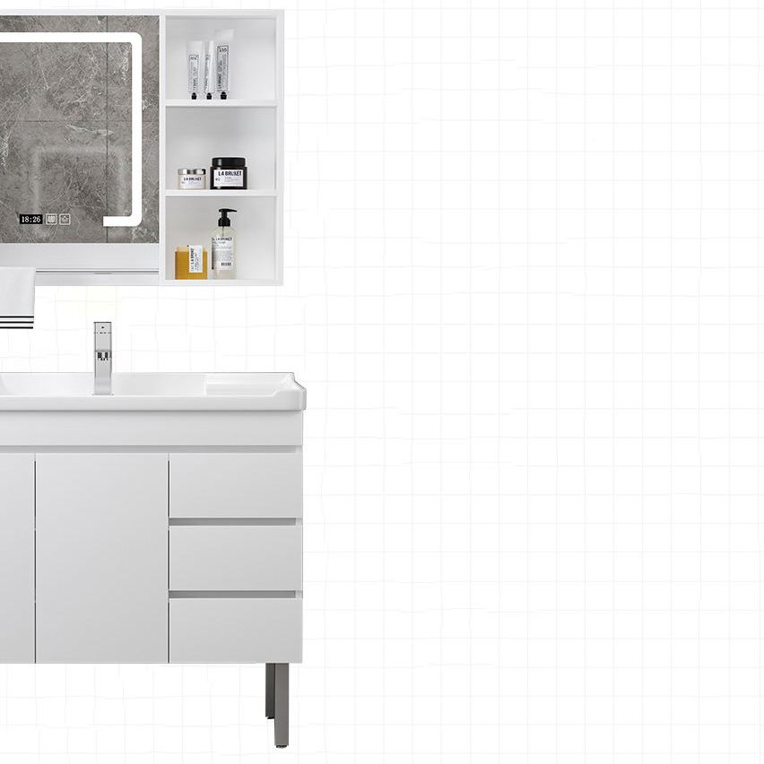 Modern Sink Vanity Freestanding Wood Bathroom Sink Vanity with Mirror Clearhalo 'Bathroom Remodel & Bathroom Fixtures' 'Bathroom Vanities' 'bathroom_vanities' 'Home Improvement' 'home_improvement' 'home_improvement_bathroom_vanities' 1200x1200_1c7b47d8-e69c-43da-8fce-330c615fdc8e