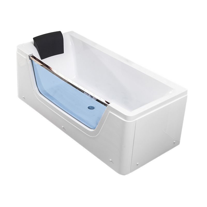 Modern Rectangle Acrylic Bathtub Back to Wall with Massage Device and Drain Bath Tub Clearhalo 'Bathroom Remodel & Bathroom Fixtures' 'Bathtubs' 'Home Improvement' 'home_improvement' 'home_improvement_bathtubs' 'Showers & Bathtubs' 1200x1200_1c850b00-ab31-47d4-9f8a-4cd5f932e09d