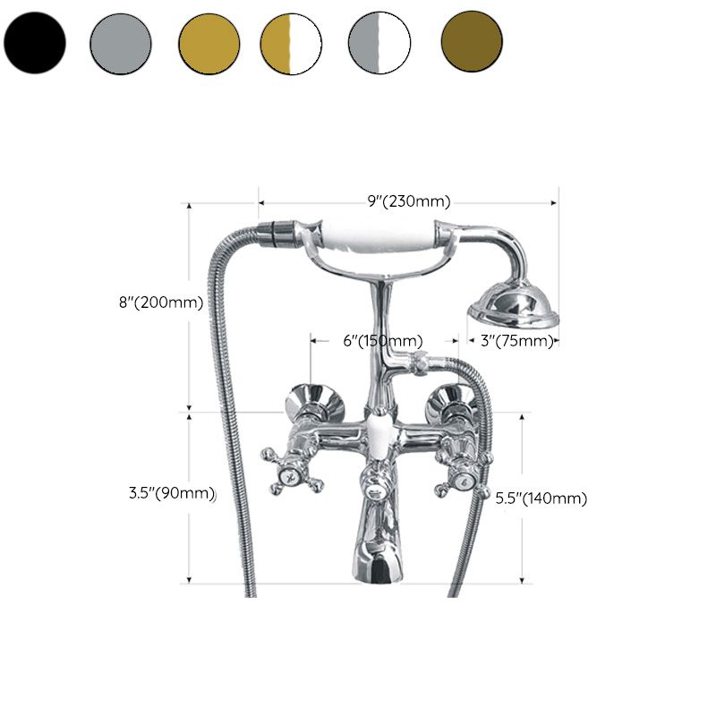 Traditional Wall Mounted Metal Claw Foot Tub Faucet Trim Low Arc Claw Tub Faucet Trim Clearhalo 'Bathroom Remodel & Bathroom Fixtures' 'Bathtub Faucets' 'bathtub_faucets' 'Home Improvement' 'home_improvement' 'home_improvement_bathtub_faucets' 1200x1200_1c989e72-01b4-41d1-aa94-d1f2b7caa7ed