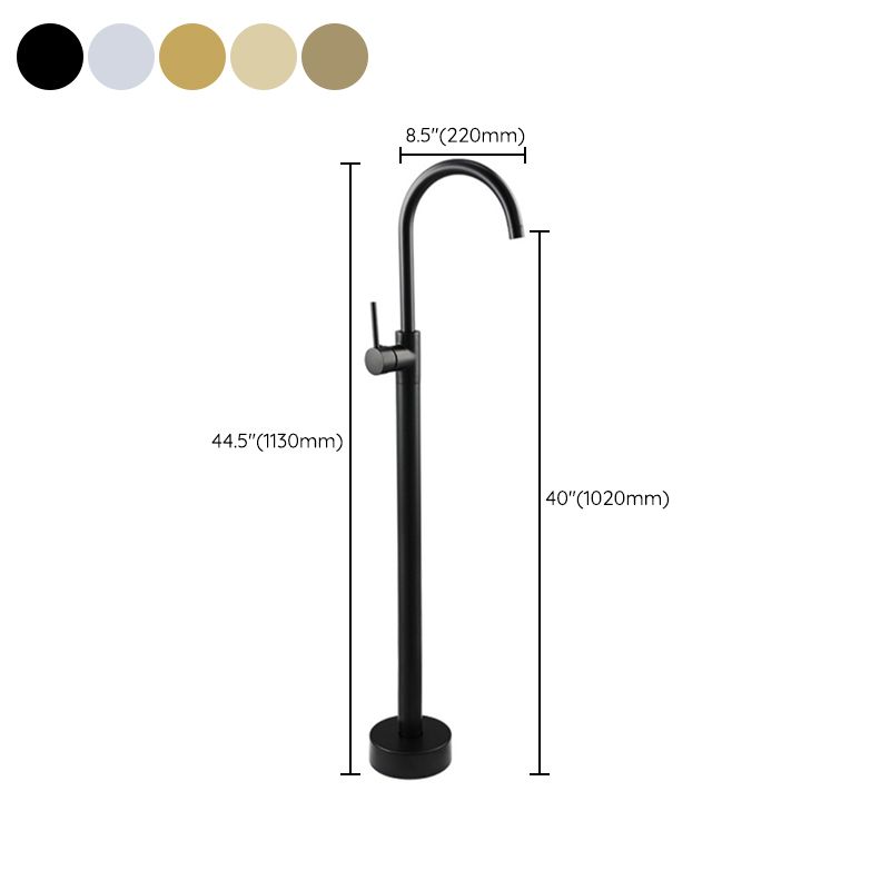 Traditional Floor Mounted Metal Freestanding Tub Filler Single Handle Freestanding Faucet Clearhalo 'Bathroom Remodel & Bathroom Fixtures' 'Bathtub Faucets' 'bathtub_faucets' 'Home Improvement' 'home_improvement' 'home_improvement_bathtub_faucets' 1200x1200_1cb11424-03e9-424f-be79-8c4997f775f7