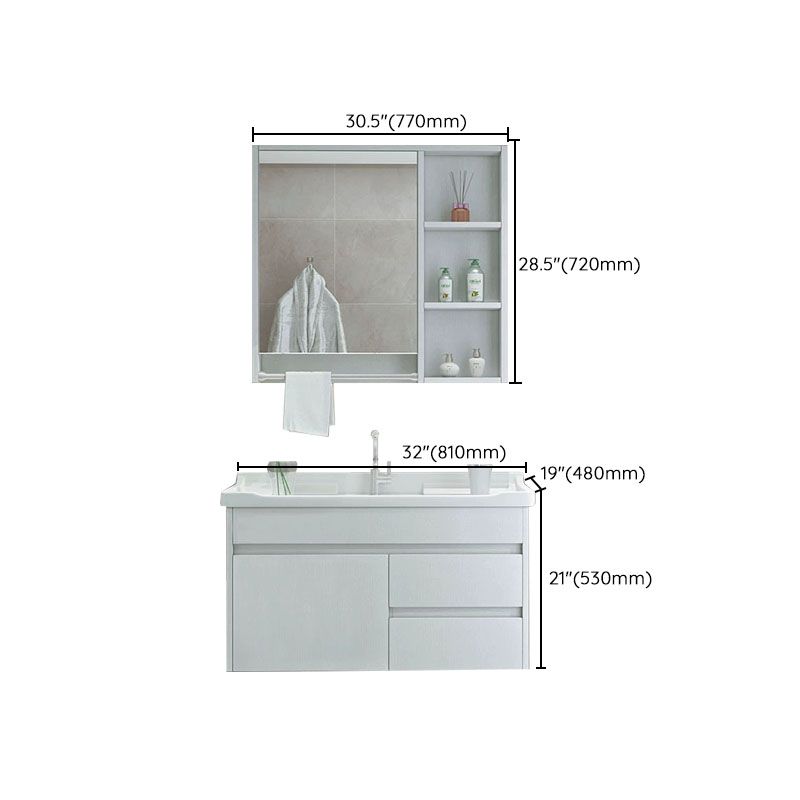 Modern Wall Mount Sink Vanity with Mirror Single Sink for Bathroom Clearhalo 'Bathroom Remodel & Bathroom Fixtures' 'Bathroom Vanities' 'bathroom_vanities' 'Home Improvement' 'home_improvement' 'home_improvement_bathroom_vanities' 1200x1200_1cb2a9f1-ed1a-4fad-8f96-04581bcbdfea