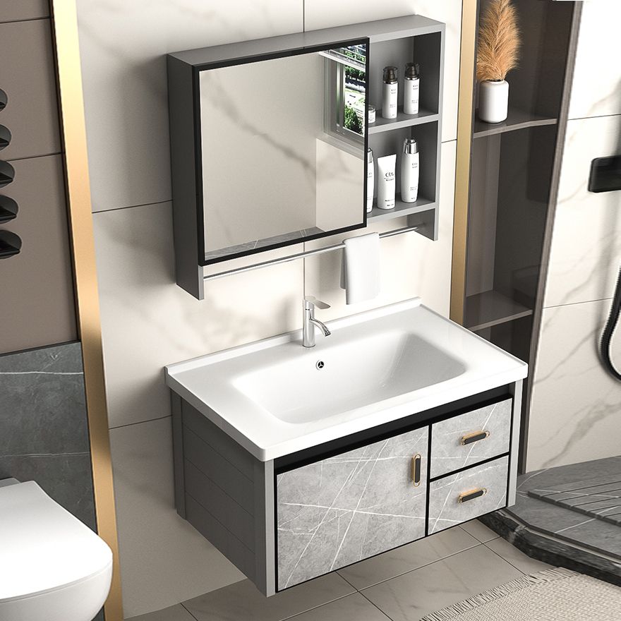 Modern Metal Sink Vanity Wood Wall Mount Faucet Included Bathroom Vanity Clearhalo 'Bathroom Remodel & Bathroom Fixtures' 'Bathroom Vanities' 'bathroom_vanities' 'Home Improvement' 'home_improvement' 'home_improvement_bathroom_vanities' 1200x1200_1cb5ac3f-d9dd-499d-9eab-9f1d63825d2e