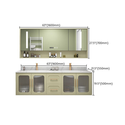 Double Sink Bath Vanity 2 Drawers Wall Mount Rectangle Vanity Set with Mirror Clearhalo 'Bathroom Remodel & Bathroom Fixtures' 'Bathroom Vanities' 'bathroom_vanities' 'Home Improvement' 'home_improvement' 'home_improvement_bathroom_vanities' 1200x1200_1ccbbf9c-c678-49d3-bb8d-05291d21da70