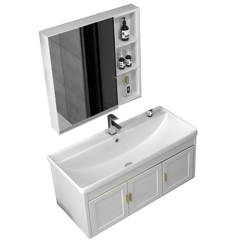 Rectangular Glam Bathroom Vanity Ceramic Top Single-Sink Wall Mount Vanity Set Clearhalo 'Bathroom Remodel & Bathroom Fixtures' 'Bathroom Vanities' 'bathroom_vanities' 'Home Improvement' 'home_improvement' 'home_improvement_bathroom_vanities' 1200x1200_1cf52bfd-dfb3-4706-b87b-a222983f53e2