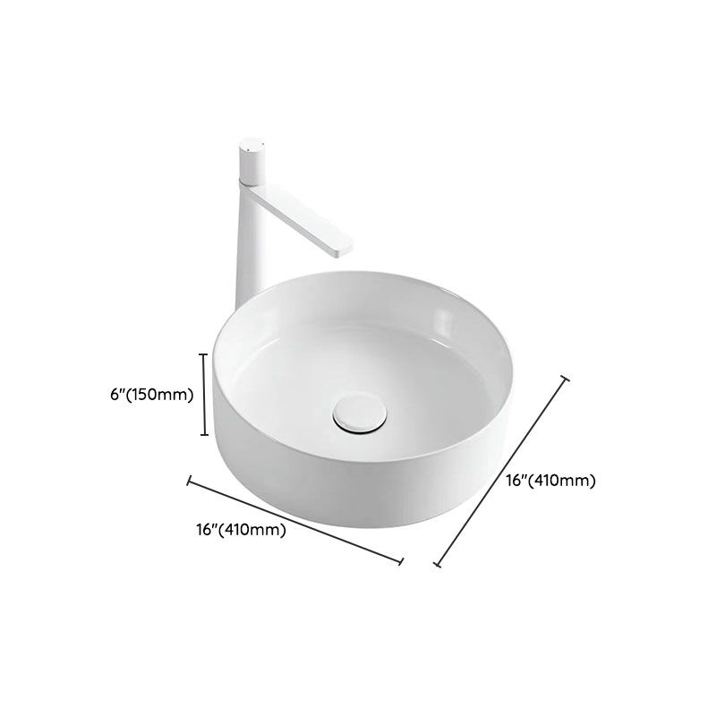 Modern Round Sink Ceramic Metal Undermount Bathroom Sink in White(Not Included Faucet) Clearhalo 'Bathroom Remodel & Bathroom Fixtures' 'Bathroom Sinks & Faucet Components' 'Bathroom Sinks' 'bathroom_sink' 'Home Improvement' 'home_improvement' 'home_improvement_bathroom_sink' 1200x1200_1d0cf2ff-184b-4658-8e94-710a61792c1c