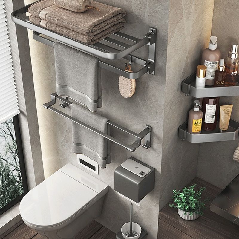 Modern Gray Aluminum Bath Hardware Set Bathroom Accessory Kit Clearhalo 'Bathroom Hardware Sets' 'Bathroom Hardware' 'Bathroom Remodel & Bathroom Fixtures' 'bathroom_hardware_sets' 'Home Improvement' 'home_improvement' 'home_improvement_bathroom_hardware_sets' 1200x1200_1d11291b-16ea-4f23-bcb3-9a9f717aa490