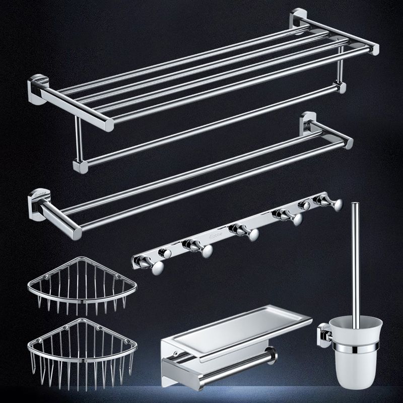 Modern Bathroom Accessory Kit Silver Bathroom Accessories Hardware Set Clearhalo 'Bathroom Hardware Sets' 'Bathroom Hardware' 'Bathroom Remodel & Bathroom Fixtures' 'bathroom_hardware_sets' 'Home Improvement' 'home_improvement' 'home_improvement_bathroom_hardware_sets' 1200x1200_1d1ee547-b64a-4af2-813e-efd27419df66