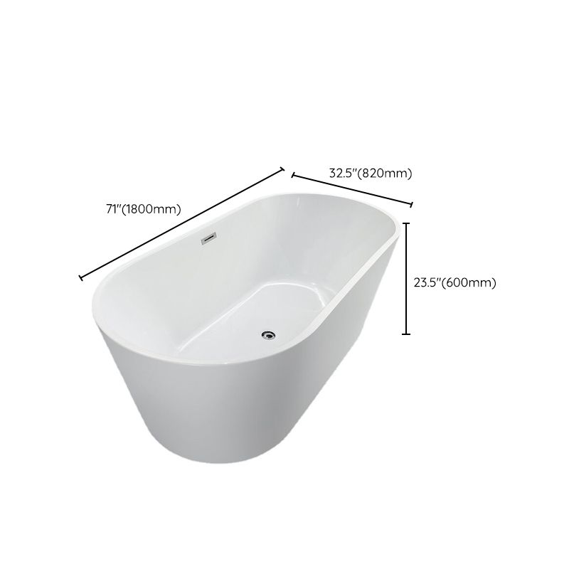 Acrylic Oval Bathtub with Overflow Trim White Soaking Tub with Drain Clearhalo 'Bathroom Remodel & Bathroom Fixtures' 'Bathtubs' 'Home Improvement' 'home_improvement' 'home_improvement_bathtubs' 'Showers & Bathtubs' 1200x1200_1d25a490-aacf-406a-94e4-4958ee50dd74